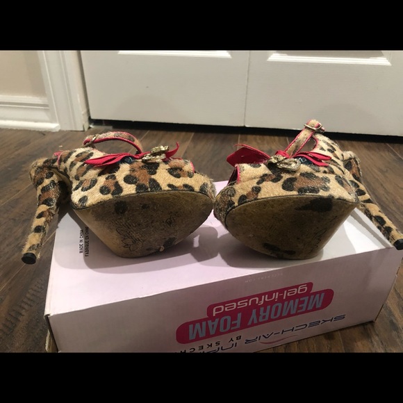 High heel animal print sandals, fell the fur 🐆 - Picture 4 of 5